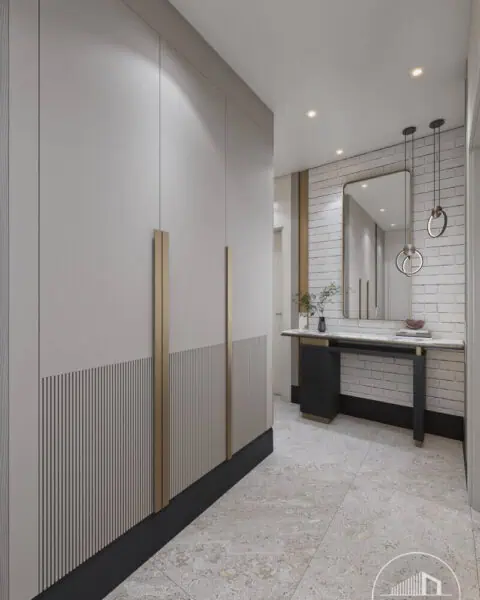 Lake vestiyer ve dresuar - tuğ mimarlık Lake vestiyer ve taş kaplama duvar – Tuğ Mimarlık