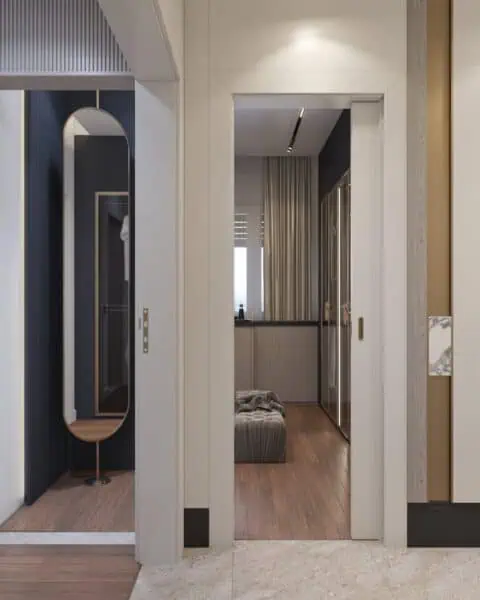Özel geçişli antre - tuğ mimarlık Antreden yatak ve giyinme odası geçişi – Tuğ Mimarlık