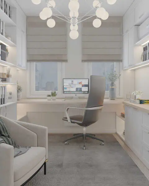 Baytur sitesi Çalışma odası pencere Önü Çalışma masası - tuğ mimarlık Baytur Sitesi çalışma odasında pencere önü çalışma masası ve ofis koltuğu