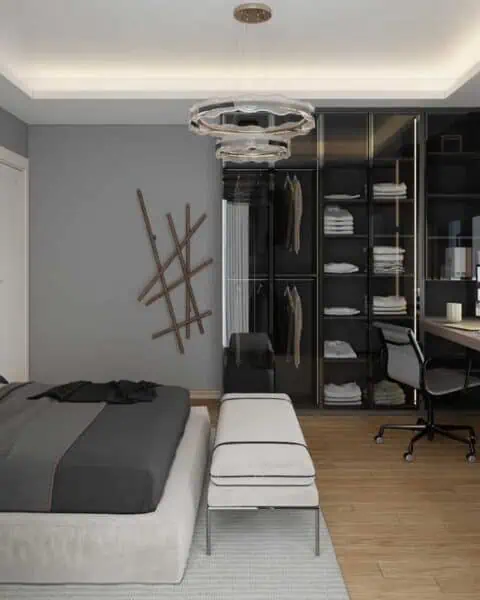 Nurol konakları genç odası – gardırop ve Çalışma alanı genel görünüm - tuğ mimarlık Nurol Konakları genç erkek odası gardırop ve çalışma alanı genel görünüm