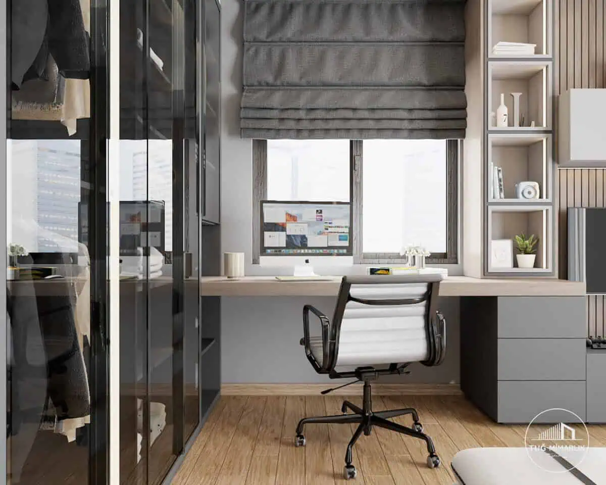 Nurol konakları genç odası – pencere Önü Çalışma masası - tuğ mimarlık Nurol Konakları genç odası pencere önü çalışma masası ve ofis koltuğu