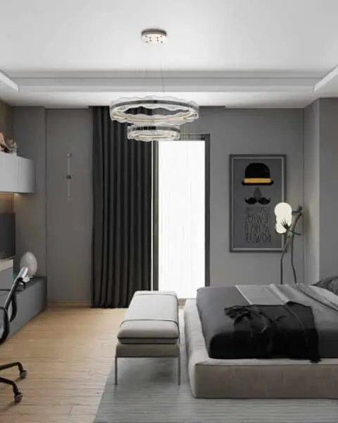 Nurol konakları genç odası – yatak ve Çalışma alanı - tuğ mimarlık Nurol Konakları genç erkek odası yatak ve çalışma alanı genel görünüm