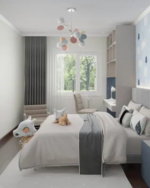 Bahçeşehir genç odası – Çalışma masası ve raf sistemi - tuğ mimarlık Bahçeşehir genç odası tasarımı, çalışma masası ve duvar rafları