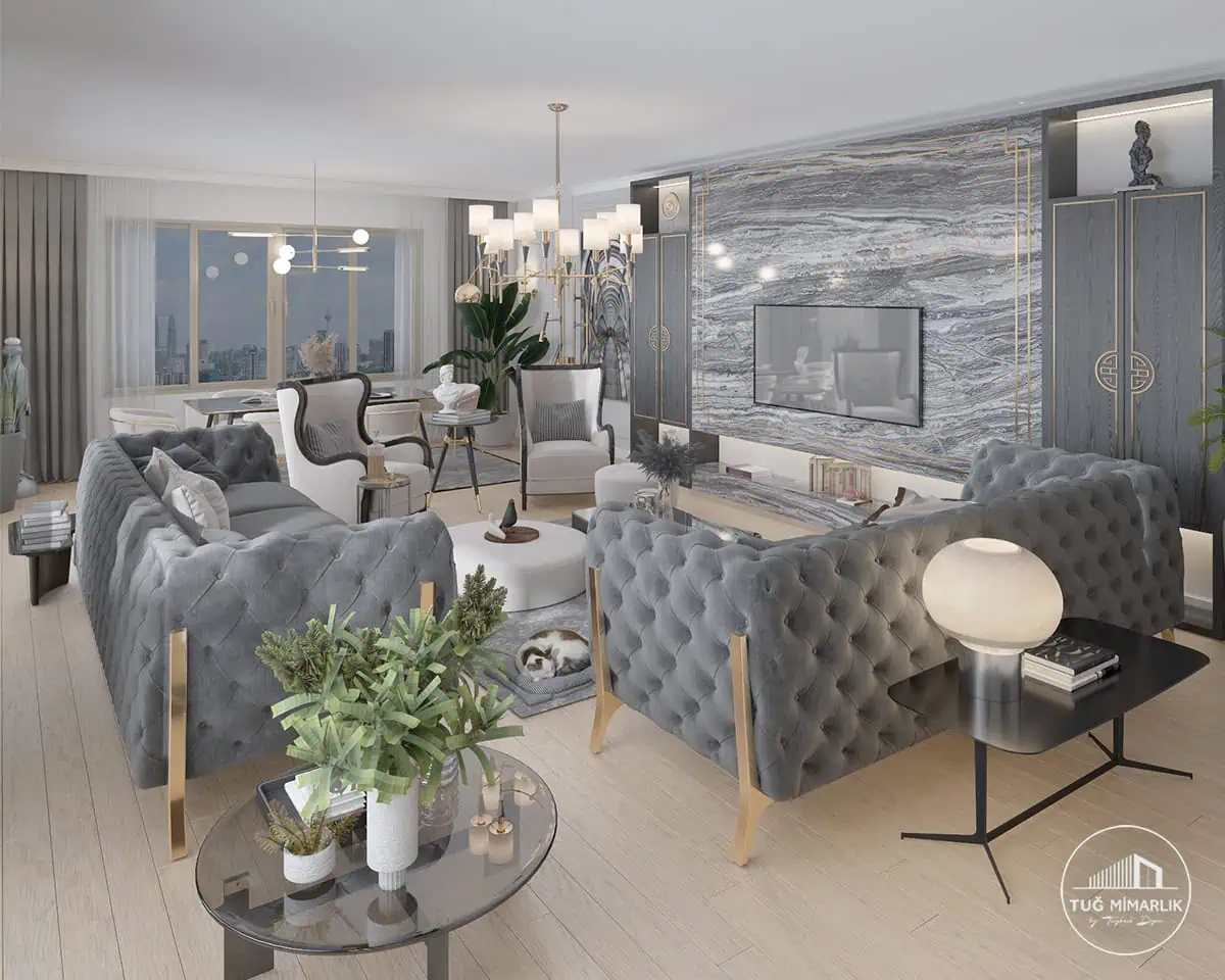 Kadıköy fenerbahçe salon tv duvarı - tuğ mimarlık Kadıköy Fenerbahçe salon tasarımı TV ünitesi ve özel üretim dolaplar