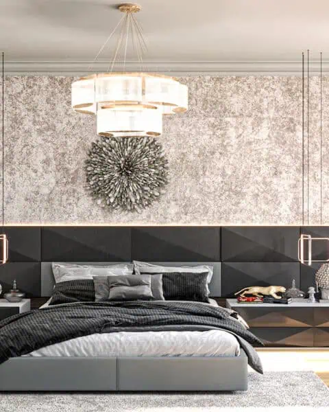 Üsküdar yatak odası tasarımı, cam kapaklı gardırop ve makyaj masası