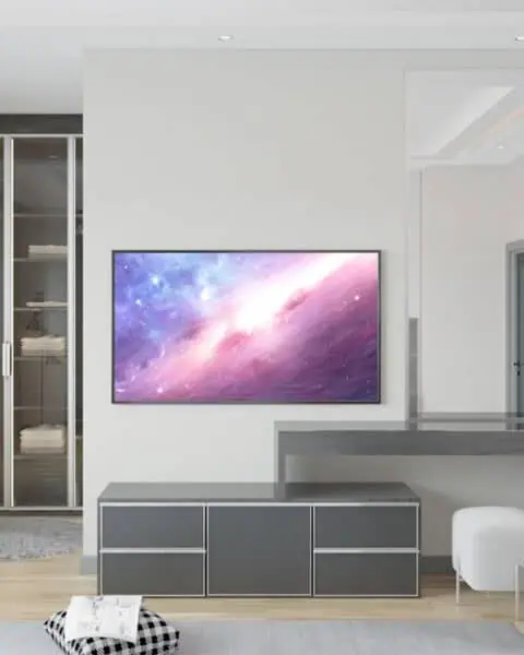 Bahçeşehir cam kapaklı dolaplı yatak odasında tv ünitesi ve aynalı hazırlık alanı