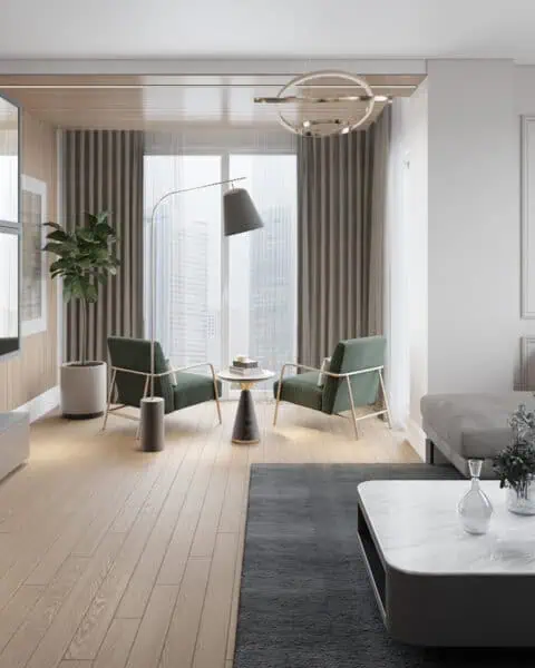 Bostancı salon oturma köşesi - tuğ mimarlık Bostancı salon projesinde pencere önü oturma köşesi ve geniş yaşam alanı tasarımı